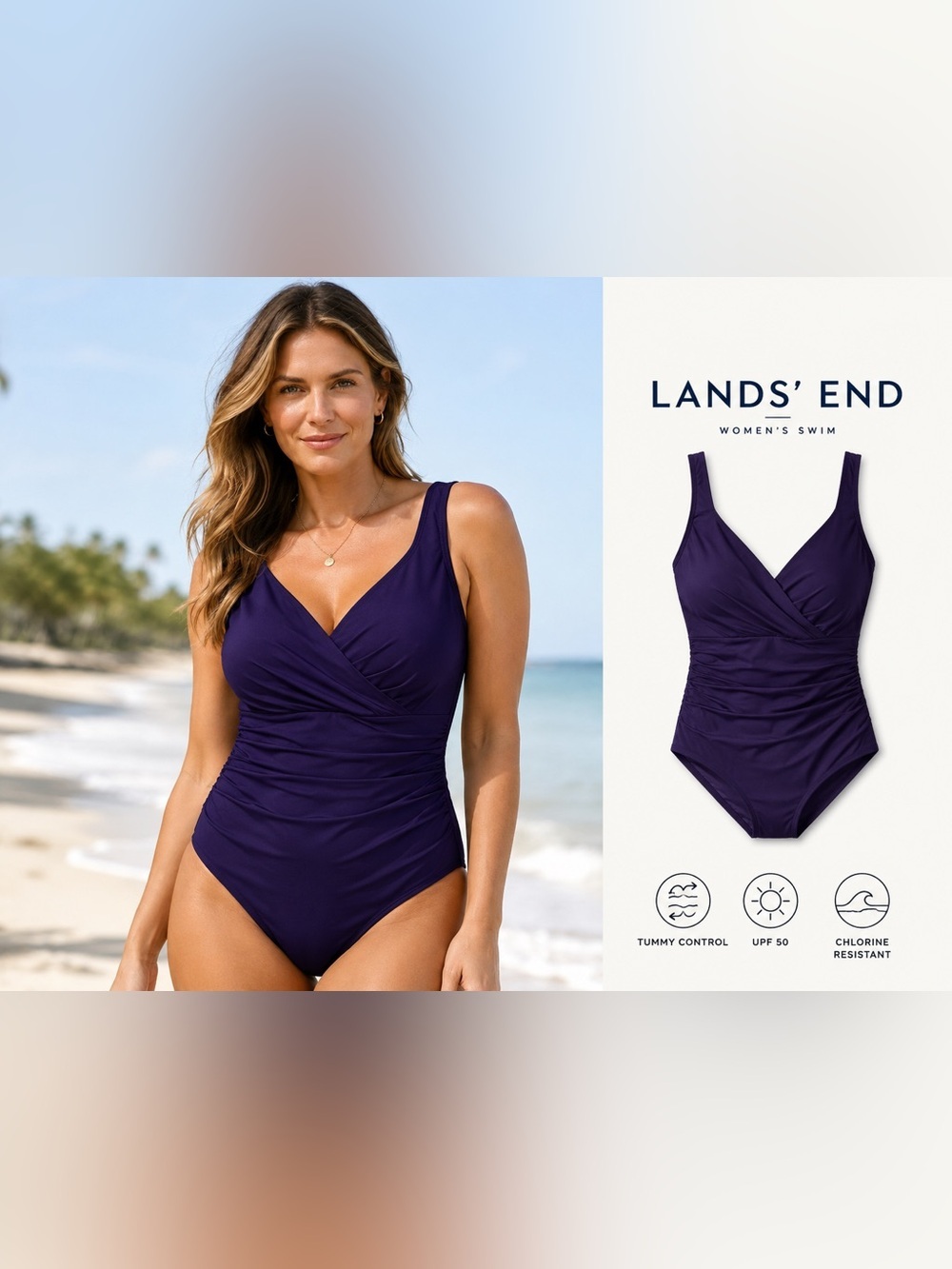 Deep Purple Ruched Swimsuit  size 22W